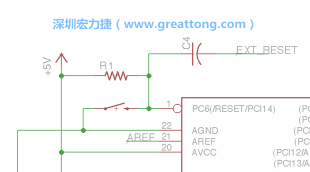 很多PCB設(shè)計(jì)者的設(shè)計(jì)不符合人體工學(xué)，他們使用很小的按鈕、不方便的元件配置和難以解讀的標(biāo)簽，千萬不要變成這樣！這次我們的設(shè)計(jì)有一個(gè)大小合適的重置按鈕（reset button）和可以清楚辨認(rèn)是否已經(jīng)接上電源的LED指示燈。