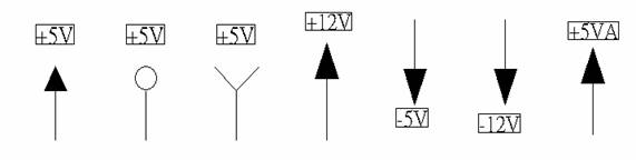 電源符號(hào)有下列幾種，可使用鍵盤(pán) [Ctrl + Tab] 鍵切換：