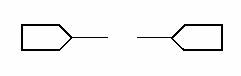 端點(diǎn)連接符號(hào)符號(hào)有下列二種，可使用鍵盤(pán) [Ctrl + Tab] 鍵切換：