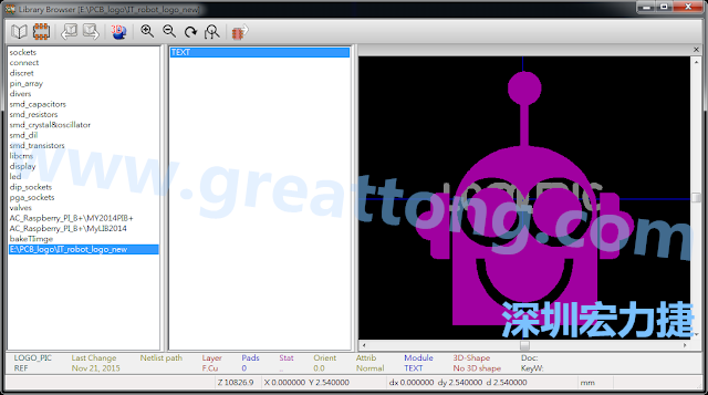 目前這個Library IT_robot_logo_new.mod 只有一個footprint。如何增加更多footprint 到這個library 中呢?