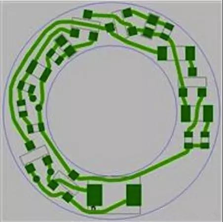 圖6：PCB布線例子：(a)拓?fù)涫阶詣?dòng)布線器(完成了100%導(dǎo)線的布線)；